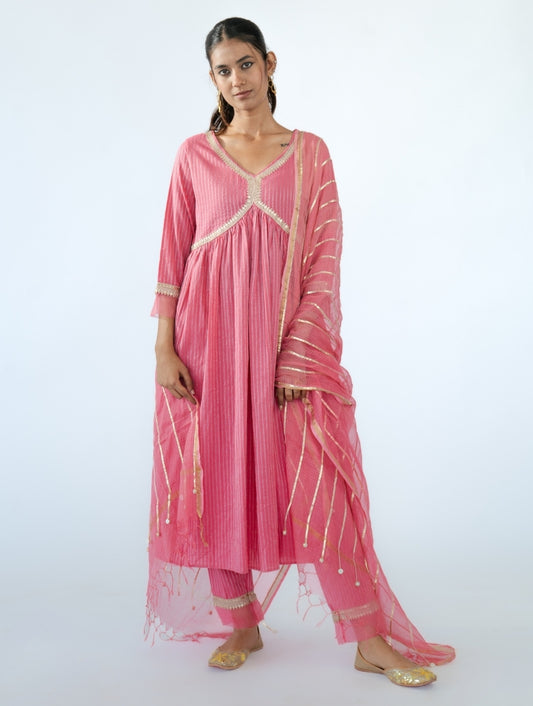 Pink Kota Doria Dupatta