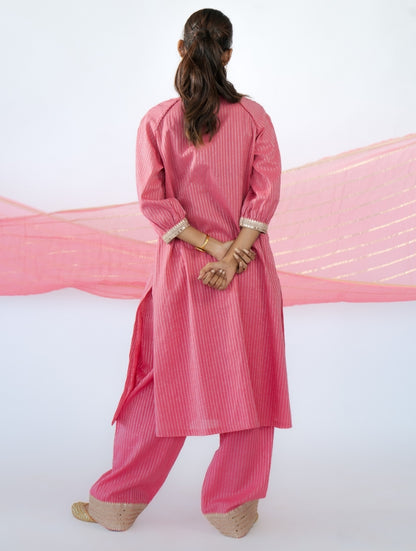 Pink Raglan Kurta Set