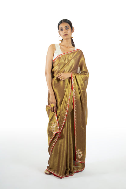 Orange Tissue Saree