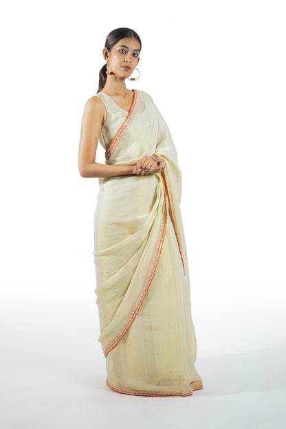 Brown Tissue Saree