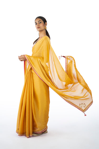 Brown Tissue Saree