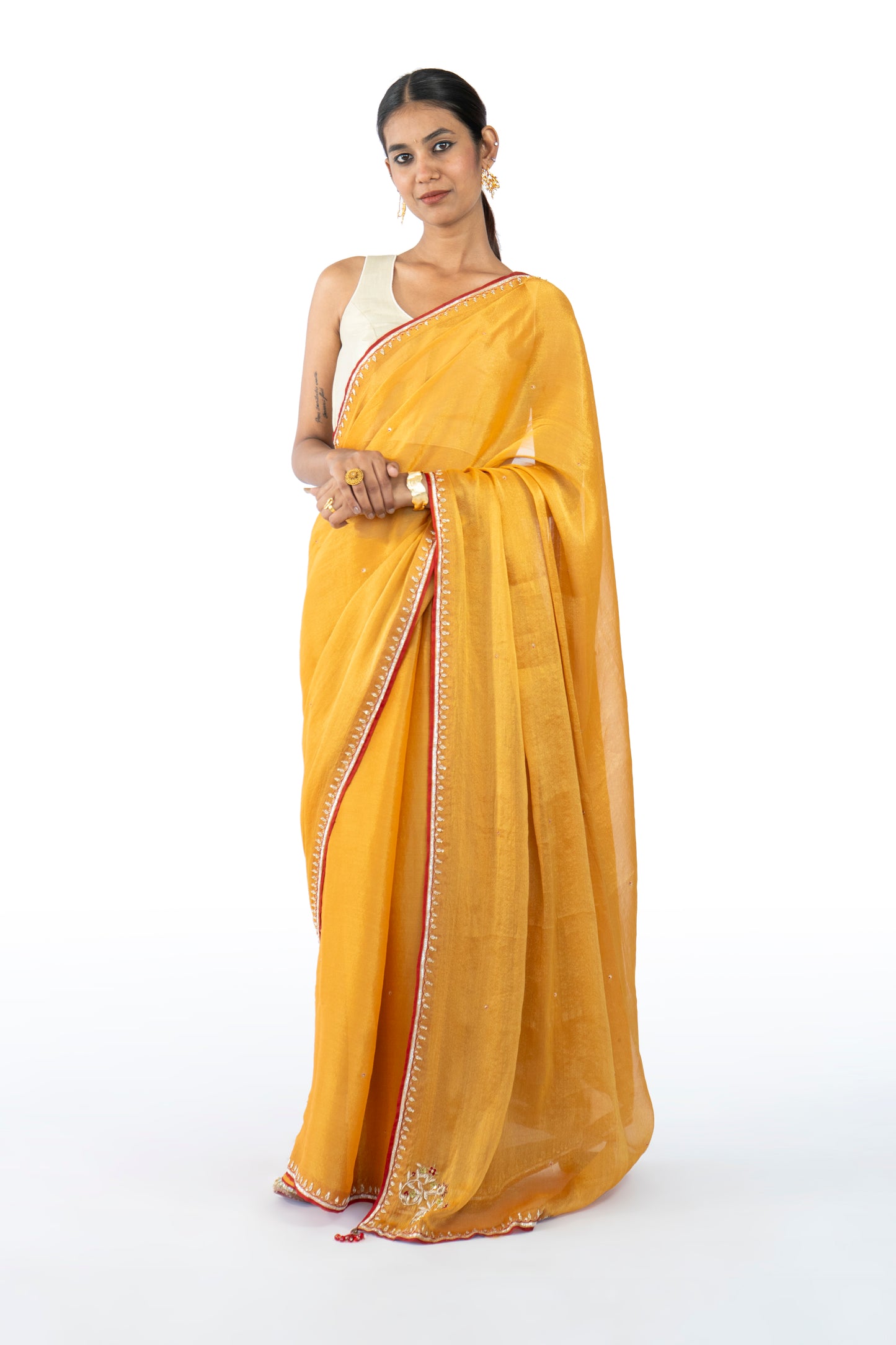 Brown Tissue Saree