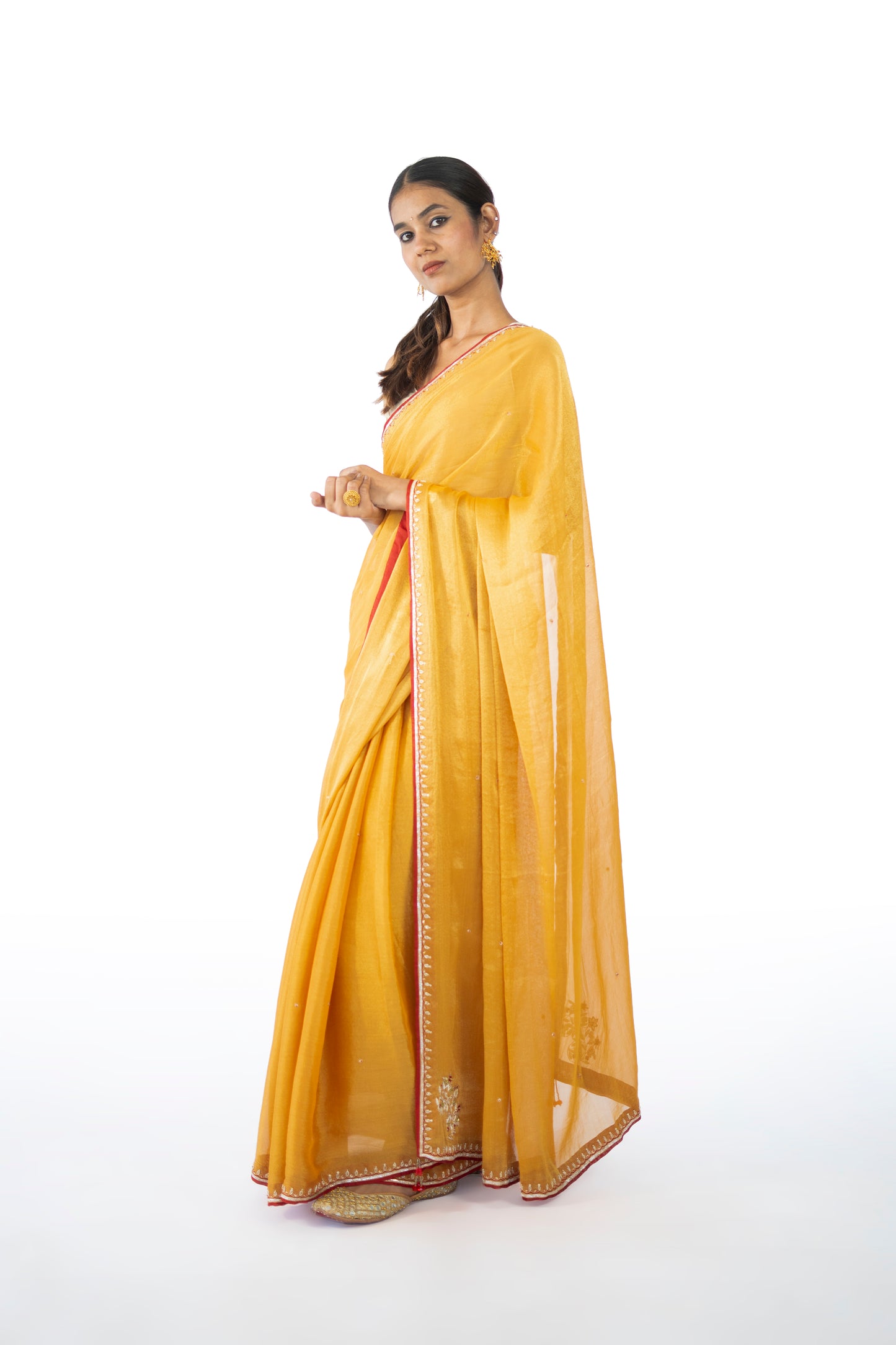 Brown Tissue Saree