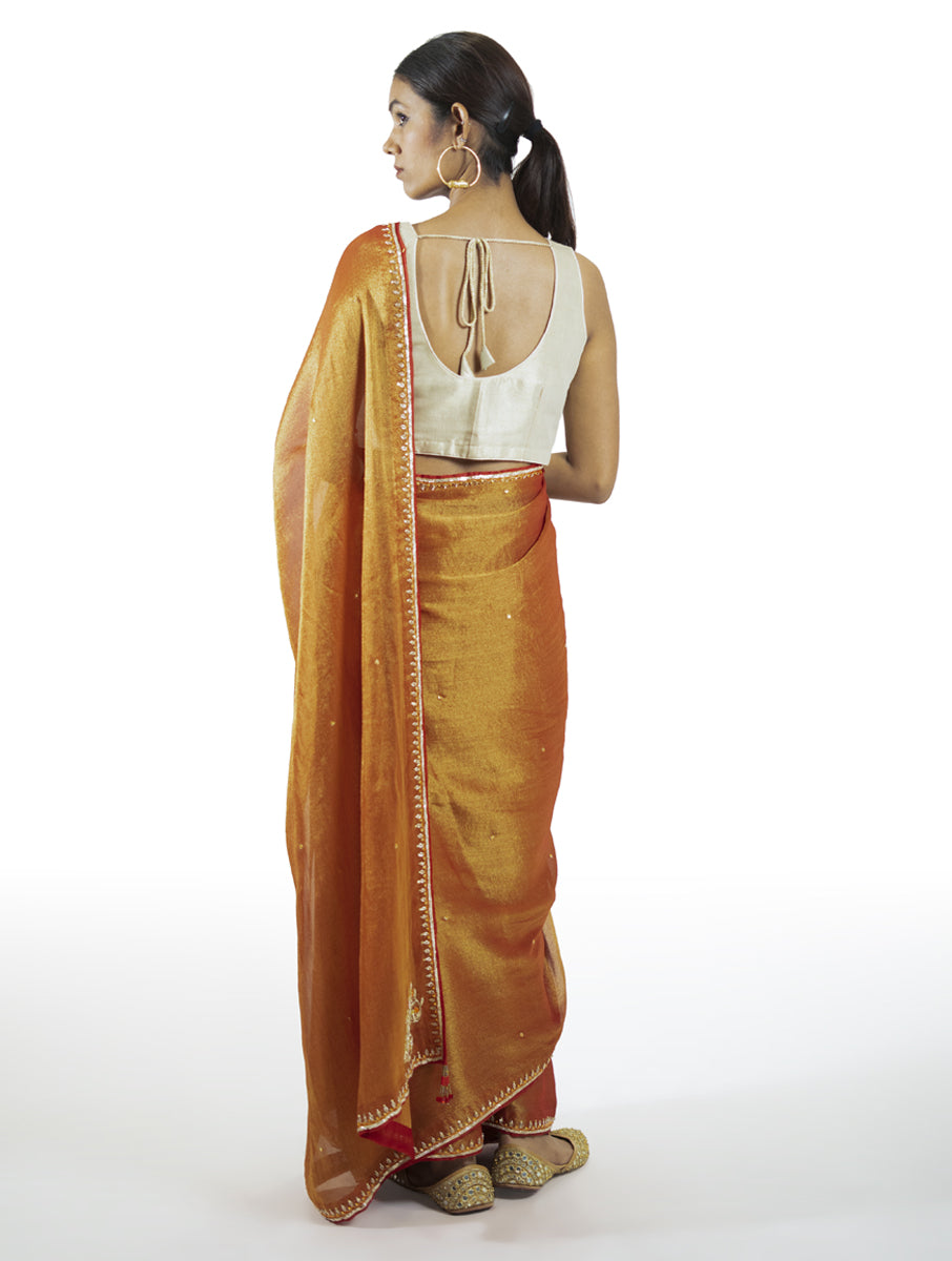 Red Tissue Saree