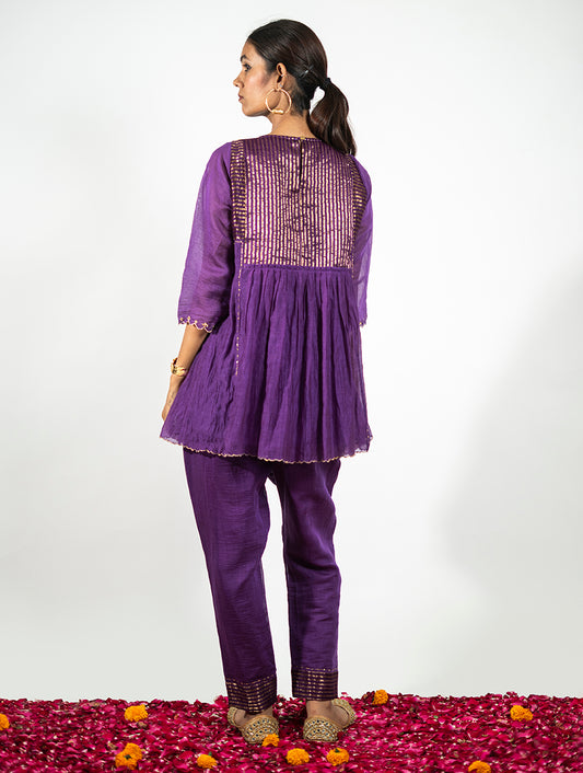 Purple Chanderi Co-Ord Set