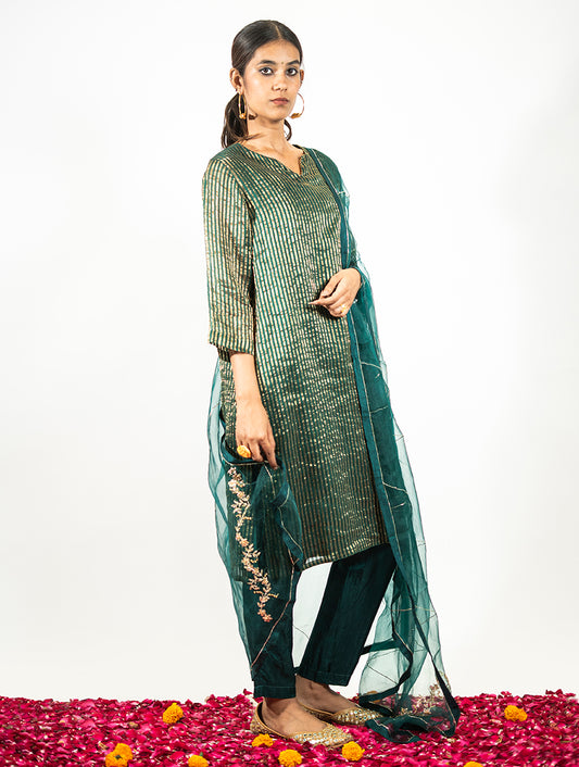 Beaded Chanderi Ensemble