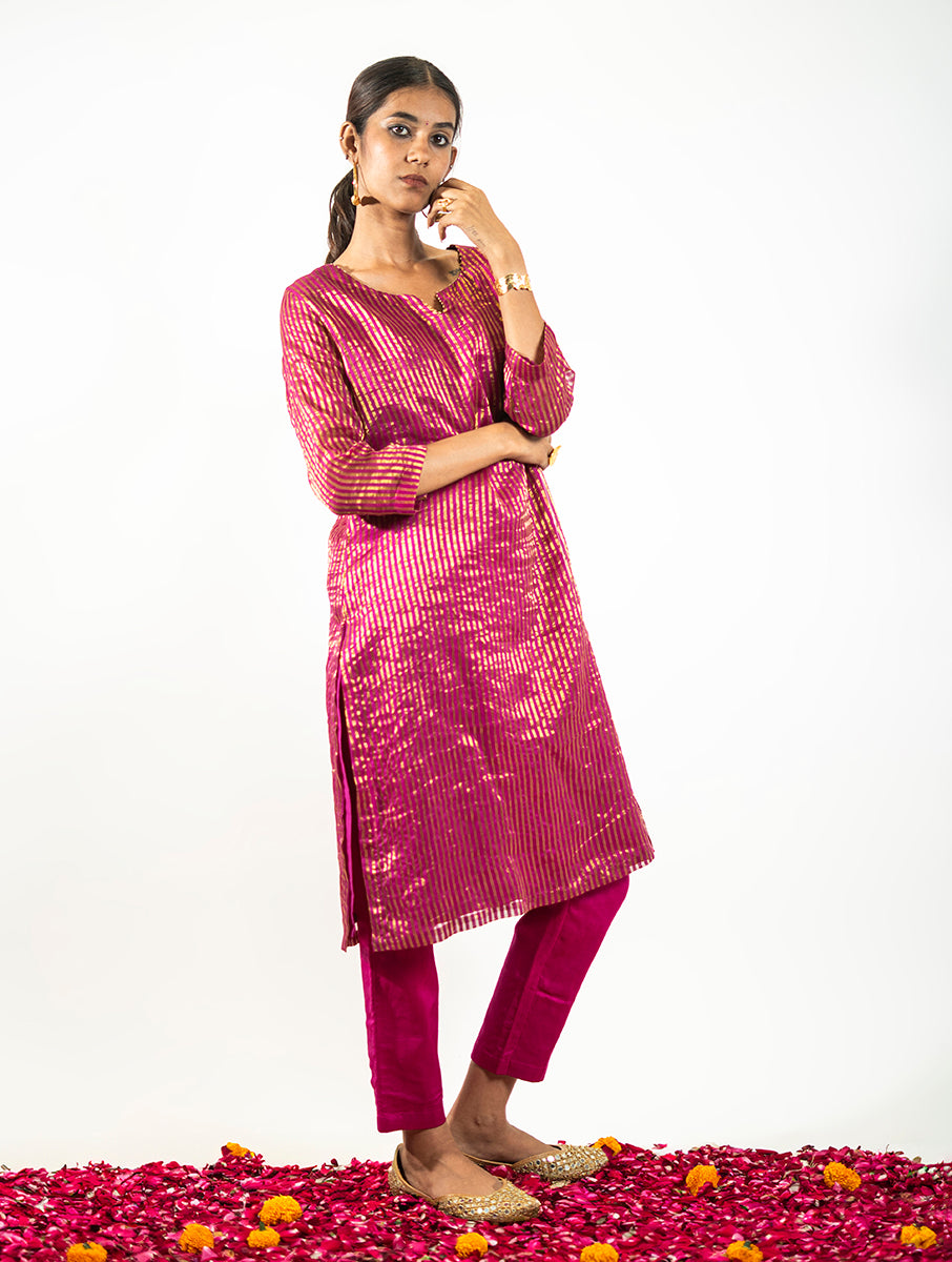 Beaded Chanderi Ensemble