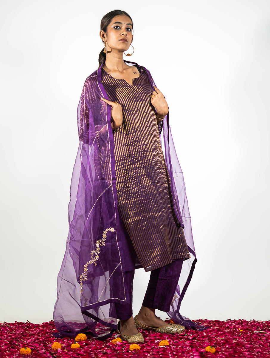 Beaded Chanderi Ensemble