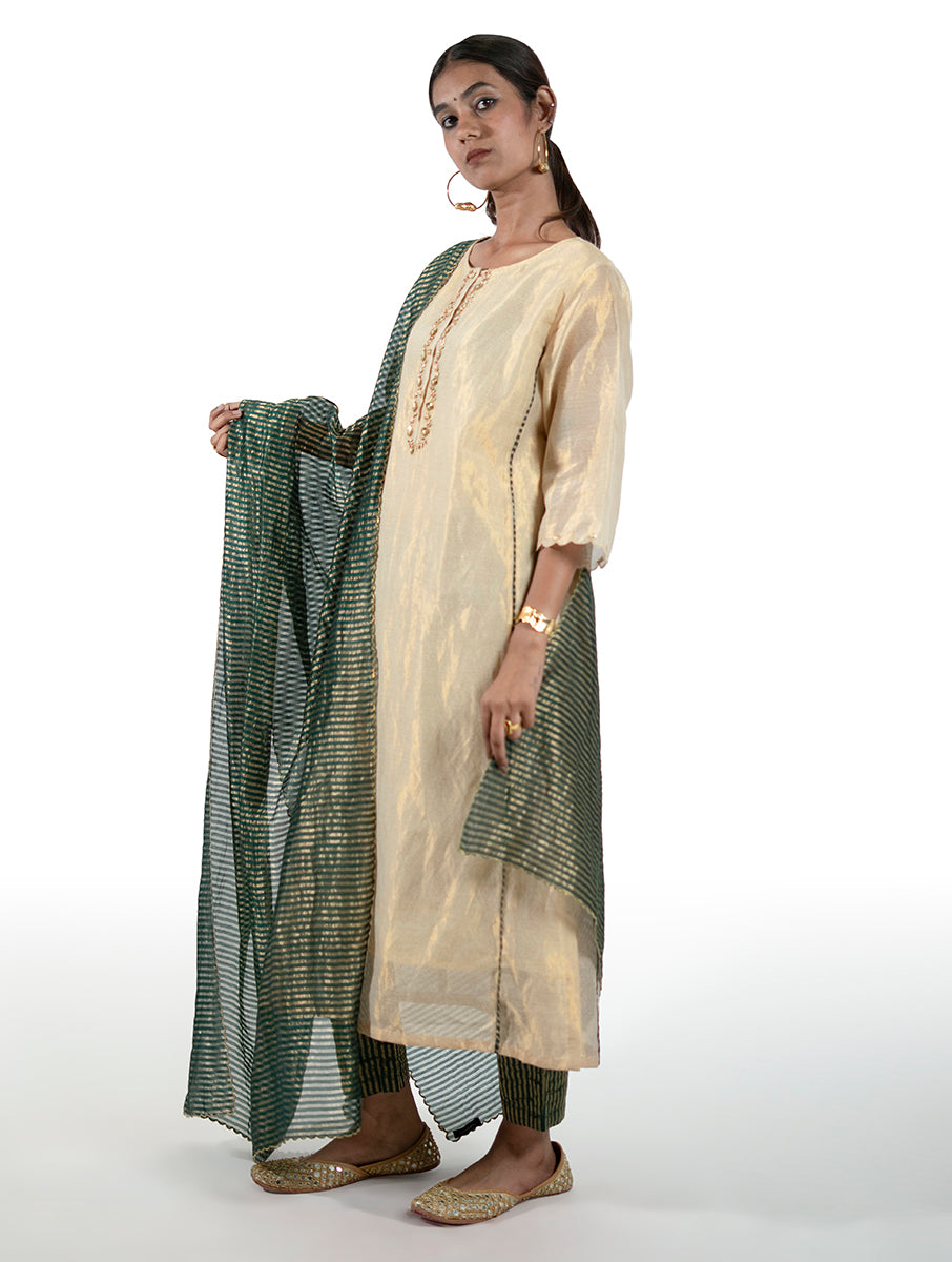 Scalloped Chanderi Dupatta