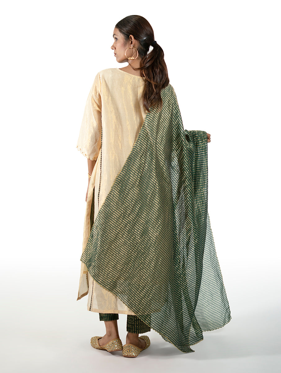 Scalloped Chanderi Dupatta