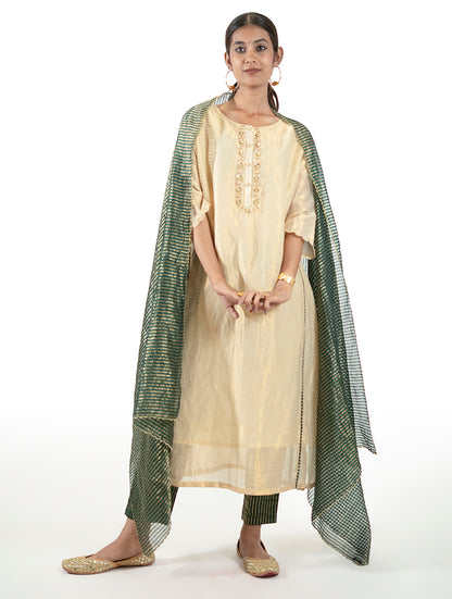 Scalloped Chanderi Dupatta