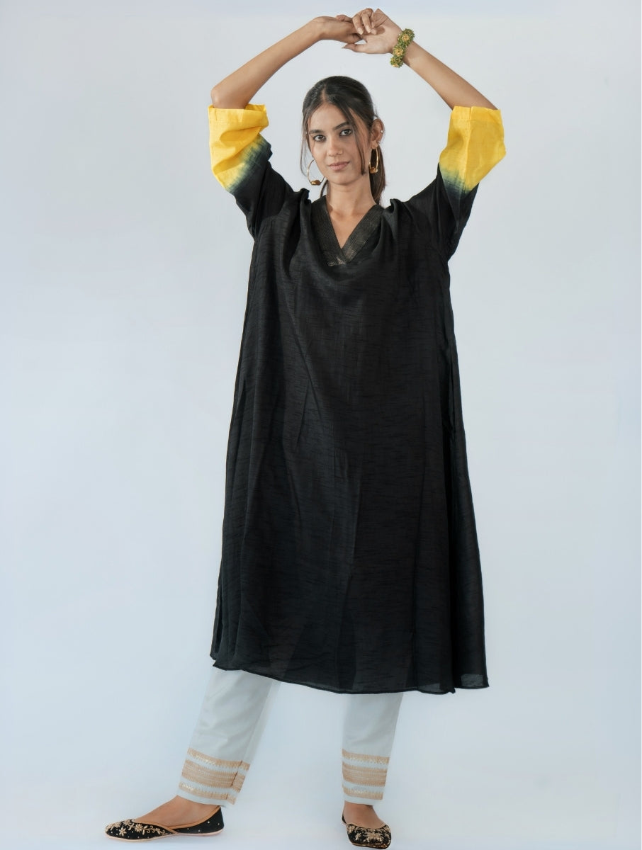 Black A-Line Kurta Set