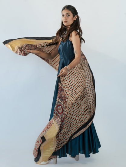 Ajrakh Print Satin Dupatta