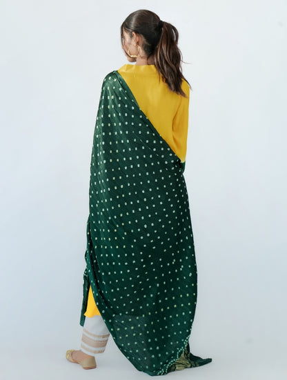 Dark Green Bandhej Dupatta