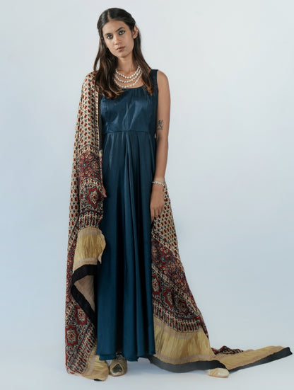 Ajrakh Print Satin Dupatta