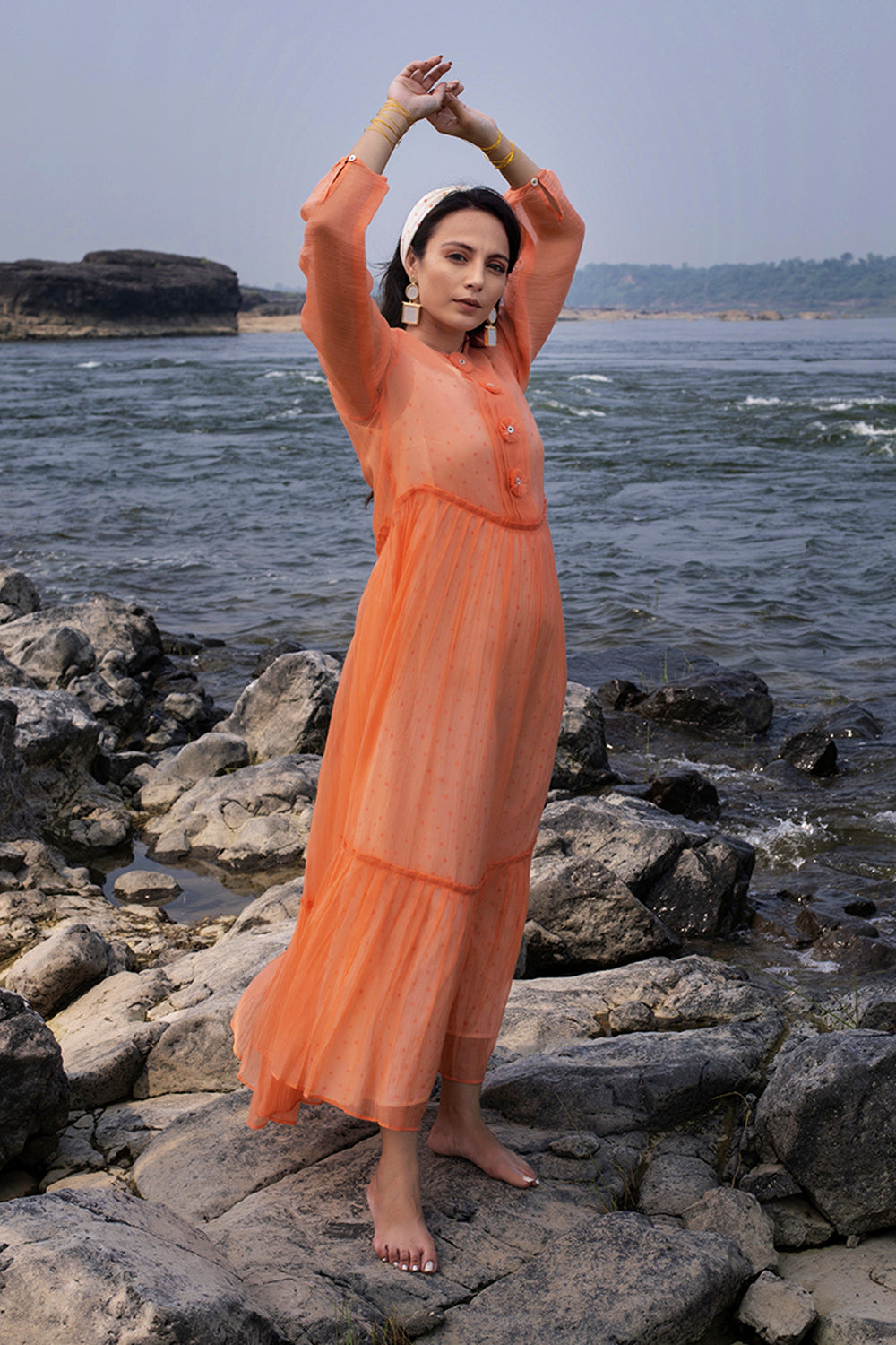Peach Maxi Dress (Set of 2)