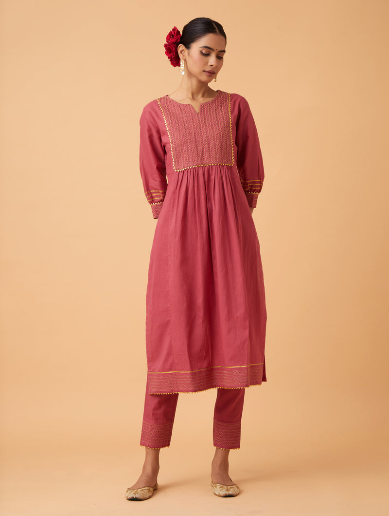 Spice Zari Kurta Set