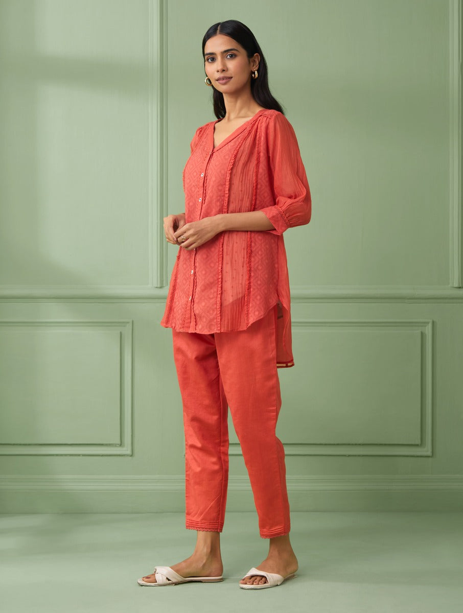 Coral Shirt with Pants (Set of 3)