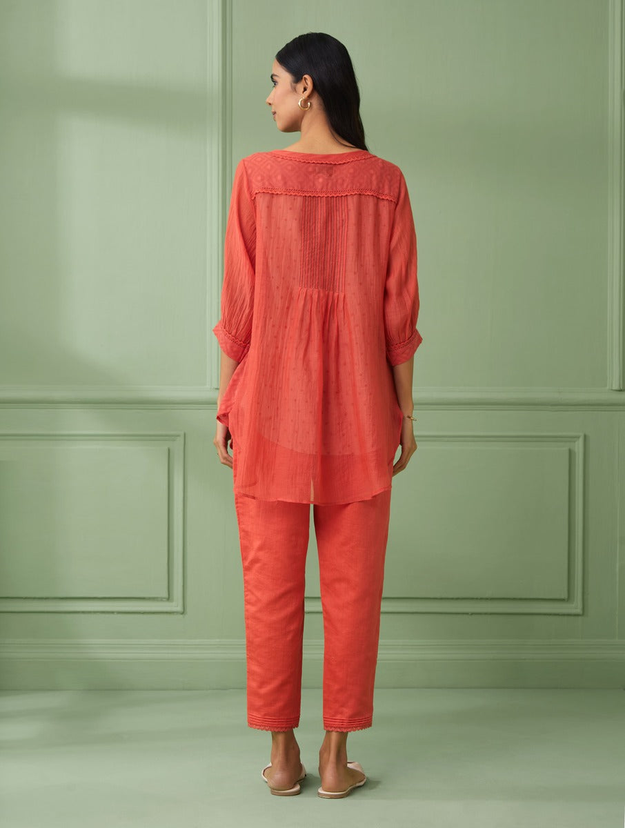 Coral Shirt with Pants (Set of 3)