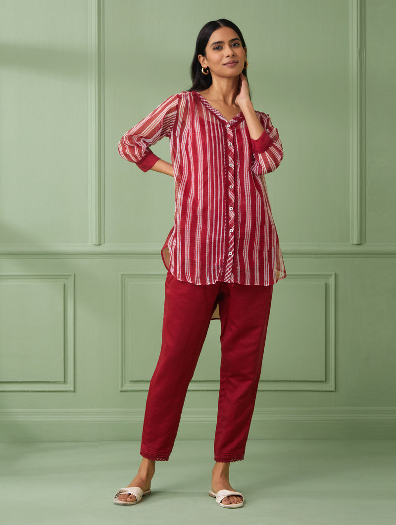 Stripe Shirt with Pants (Set of 3)