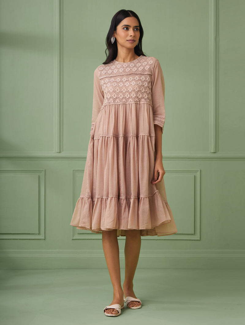 Rose Tiered Lace Dress