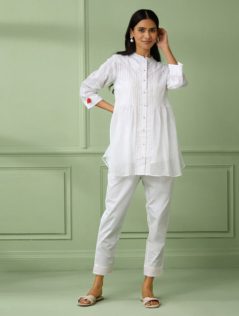 Front Open Cotton Shirt with Slip (set of 2)