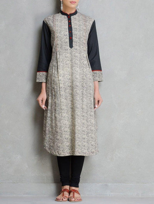 Black beige kurta