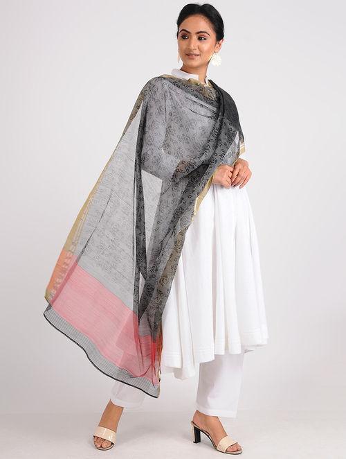 Block printed dupatta Sarees & Stoles Sonal Kabra Sonal Kabra Buy Shop online premium luxury fashion clothing natural fabrics sustainable organic hand made handcrafted artisans craftsmen