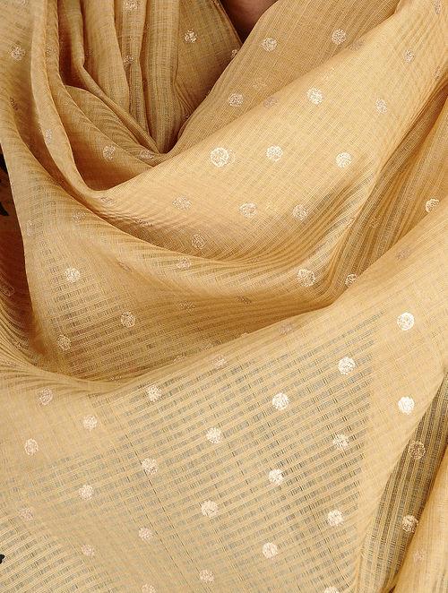 Plain beige stole with small golden butties, golden beige, subtle shimmmer, festive, end of season sale, for mother's day, women's day , perfect gift, COD available in India only  