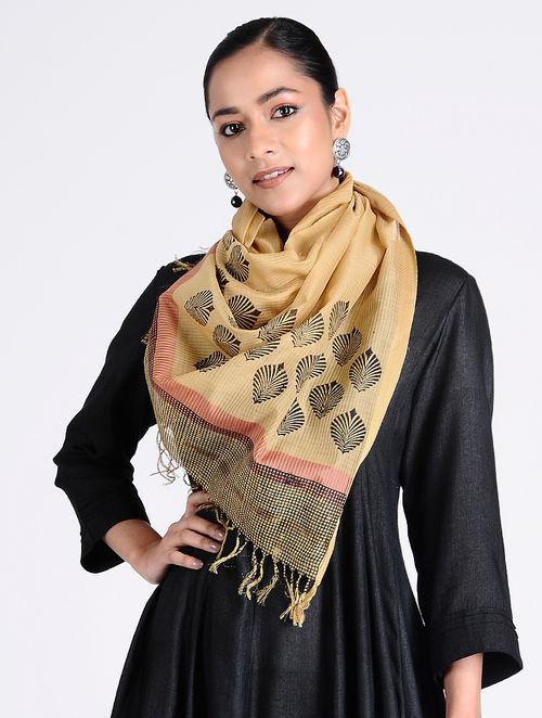 Block printed stole Sarees & Stoles The Neem Tree Sonal Kabra Buy Shop online premium luxury fashion clothing natural fabrics sustainable organic hand made handcrafted artisans craftsmen