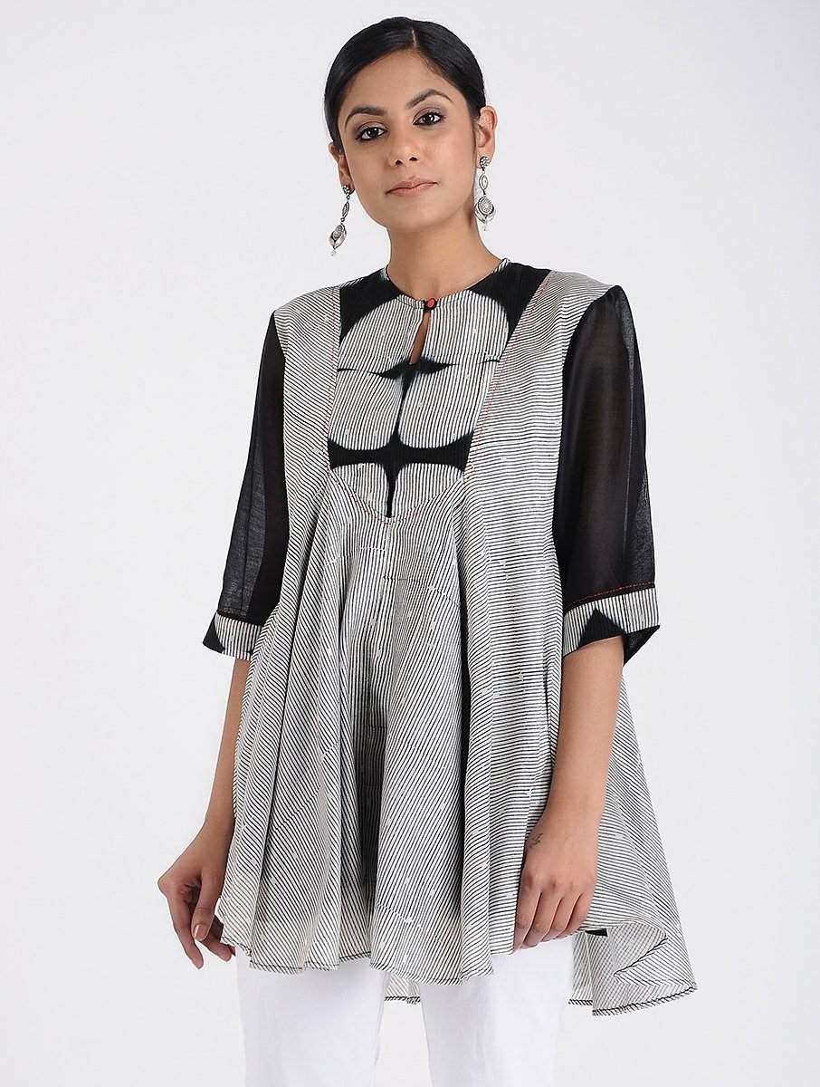 Breezy Shibori top Top Sonal Kabra Sonal Kabra Buy Shop online premium luxury fashion clothing natural fabrics sustainable organic hand made handcrafted artisans craftsmen