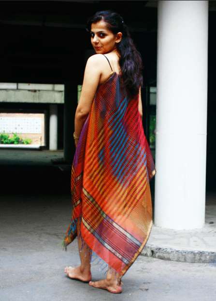 Brick red bias dress Dress Sonal Kabra Sonal Kabra Buy Shop online premium luxury fashion clothing natural fabrics sustainable organic hand made handcrafted artisans craftsmen