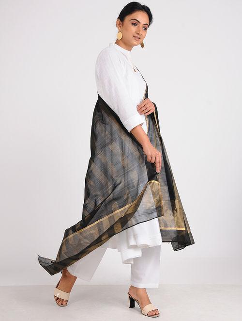 Chanderi zari dupatta Sarees & Stoles Sonal Kabra Sonal Kabra Buy Shop online premium luxury fashion clothing natural fabrics sustainable organic hand made handcrafted artisans craftsmen