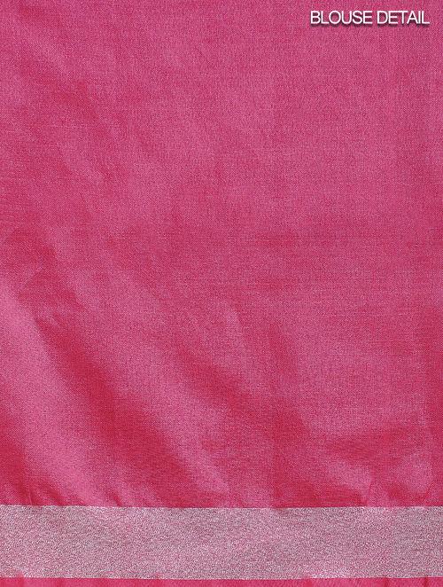 Attractive pink linen pullover blouse with understated silver border ,hand wash can be done, search it on www.sonalkabra.com 