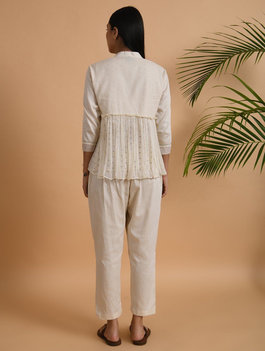 Gathered Khadi Shirt with Slip (Set of 2) Top The Neem Tree Sonal Kabra Buy Shop online premium luxury fashion clothing natural fabrics sustainable organic hand made handcrafted artisans craftsmen