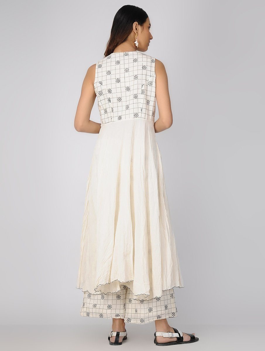 Ivory kurta Jacket dress The Neem Tree Sonal Kabra Buy Shop online premium luxury fashion clothing natural fabrics sustainable organic hand made handcrafted artisans craftsmen