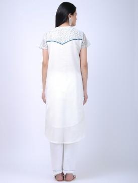 Jaal printed kurta Kurta Sonal Kabra Sonal Kabra Buy Shop online premium luxury fashion clothing natural fabrics sustainable organic hand made handcrafted artisans craftsmen