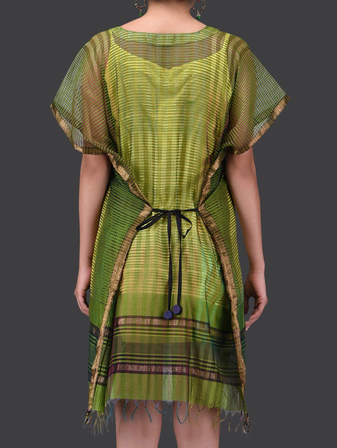 Lime green kaftan dress Dress Sonal Kabra Sonal Kabra Buy Shop online premium luxury fashion clothing natural fabrics sustainable organic hand made handcrafted artisans craftsmen
