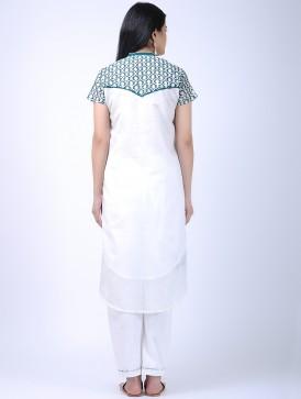 Ocean blue kurta Kurta Sonal Kabra Sonal Kabra Buy Shop online premium luxury fashion clothing natural fabrics sustainable organic hand made handcrafted artisans craftsmen