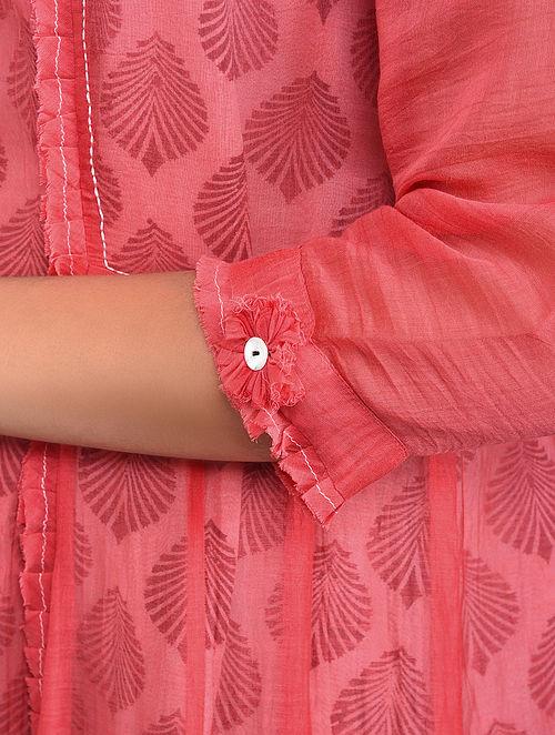 Pink kali dress Jacket dress The Neem Tree Sonal Kabra Buy Shop online premium luxury fashion clothing natural fabrics sustainable organic hand made handcrafted artisans craftsmen