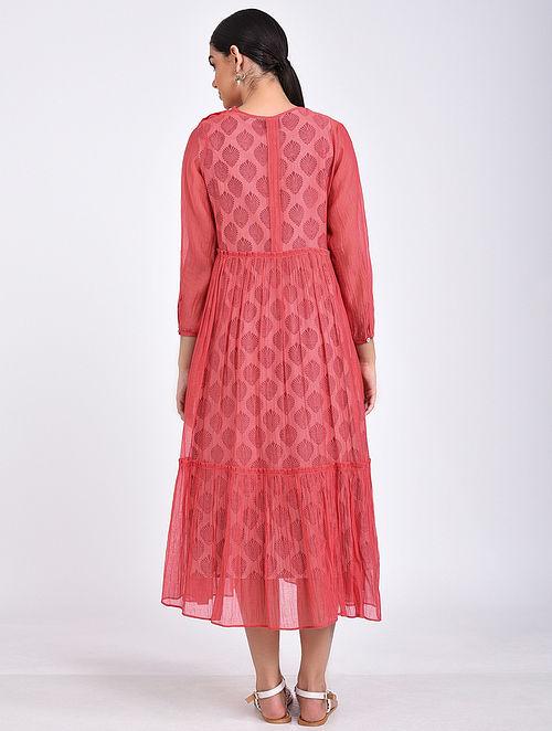 Pink maxi dress Dress The Neem Tree Sonal Kabra Buy Shop online premium luxury fashion clothing natural fabrics sustainable organic hand made handcrafted artisans craftsmen