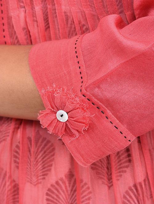 Pink pin tuck shirt Top The Neem Tree Sonal Kabra Buy Shop online premium luxury fashion clothing natural fabrics sustainable organic hand made handcrafted artisans craftsmen