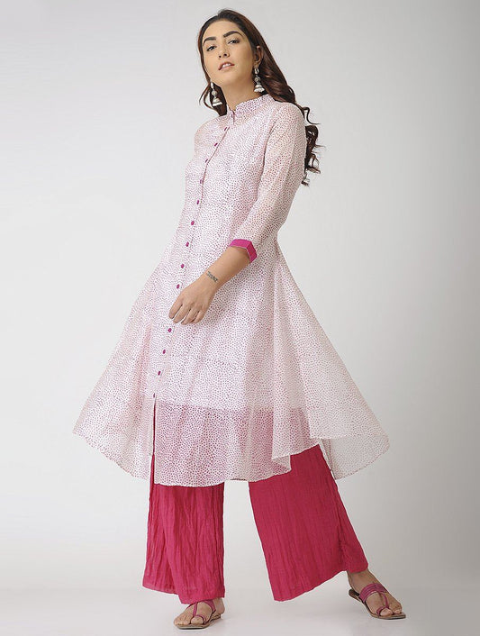 Pristine pink (Set of 2) Jacket dress Sonal Kabra Sonal Kabra Buy Shop online premium luxury fashion clothing natural fabrics sustainable organic hand made handcrafted artisans craftsmen