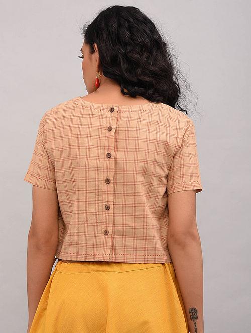 Set of 2 - Beige top with yellow skirt Set The Neem Tree Sonal Kabra Buy Shop online premium luxury fashion clothing natural fabrics sustainable organic hand made handcrafted artisans craftsmen