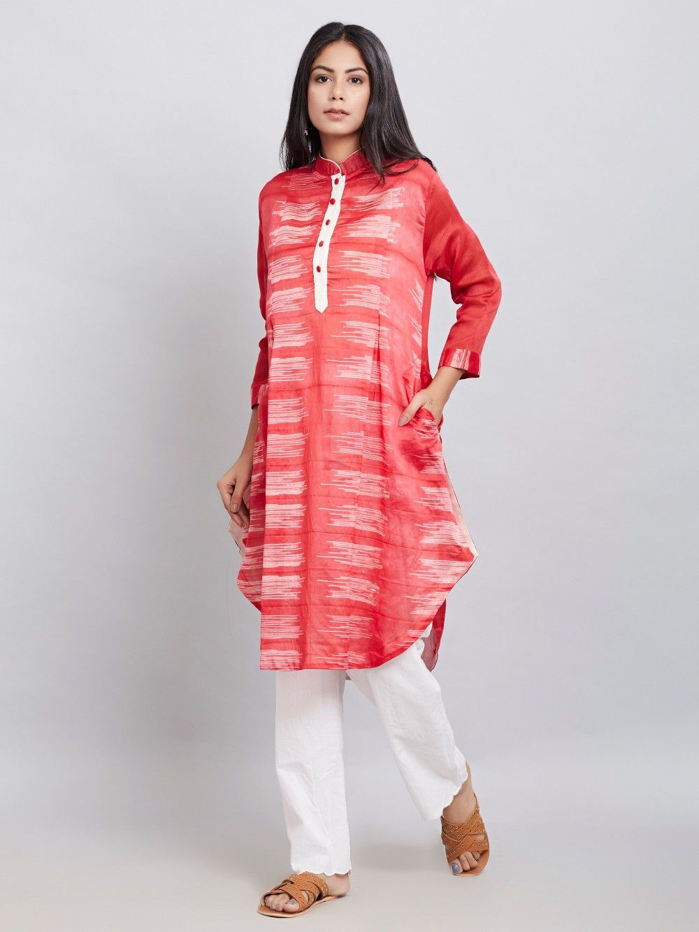 Shibori kurta Dress Sonal Kabra Sonal Kabra Buy Shop online premium luxury fashion clothing natural fabrics sustainable organic hand made handcrafted artisans craftsmen