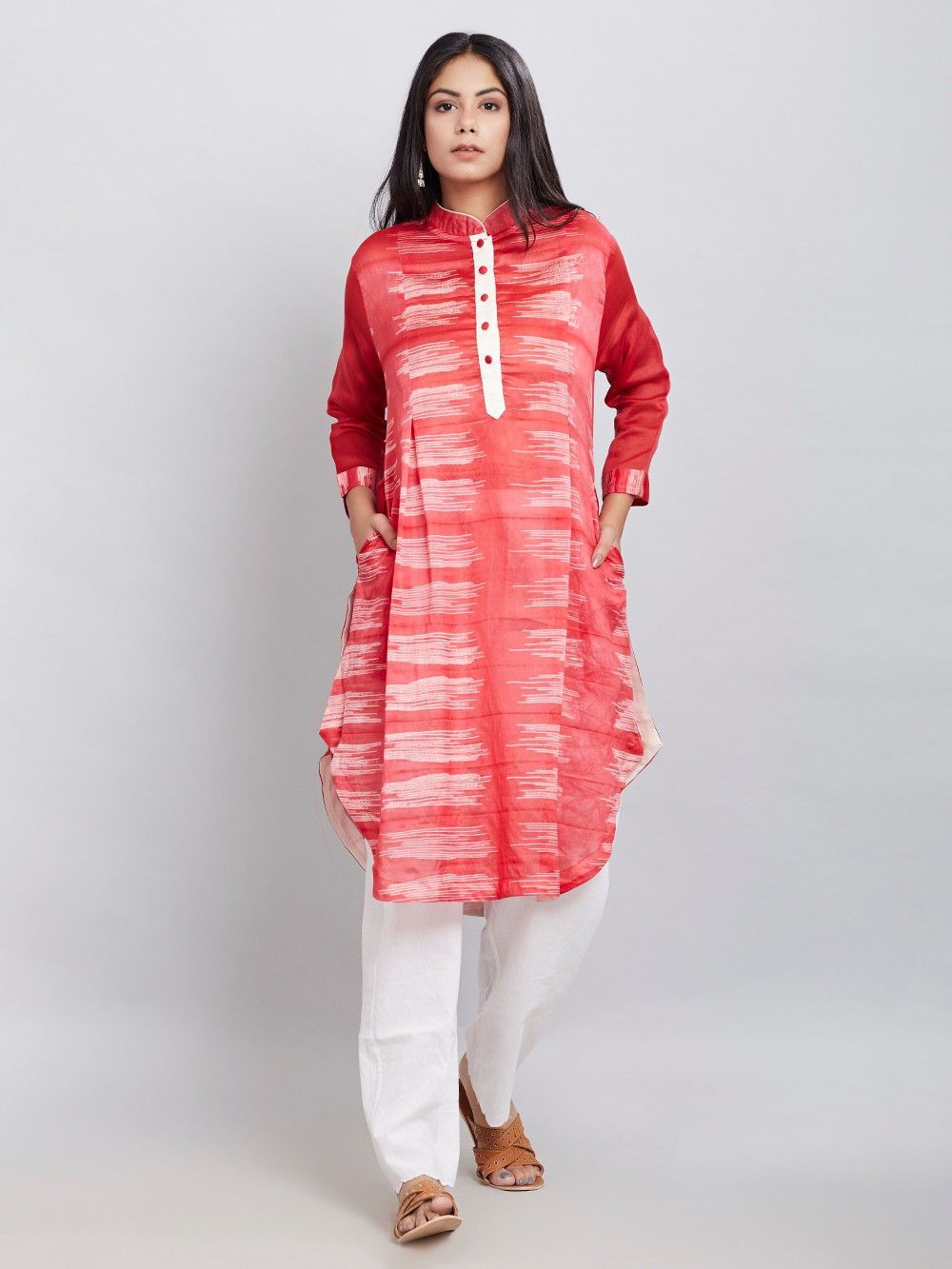 Shibori kurta Dress Sonal Kabra Sonal Kabra Buy Shop online premium luxury fashion clothing natural fabrics sustainable organic hand made handcrafted artisans craftsmen