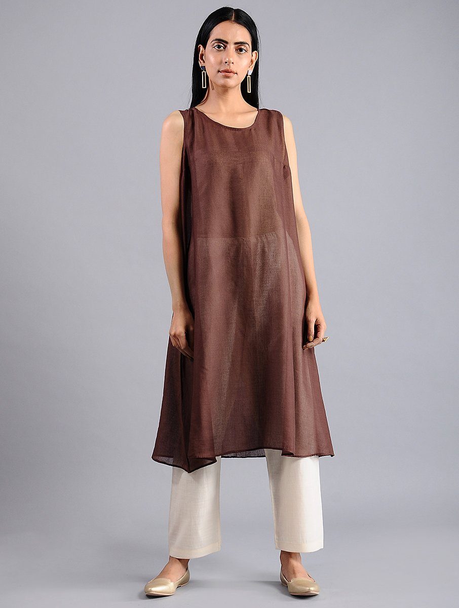 Star shibori jacket dress in Brown (Set of 2) Jacket dress Sonal Kabra Sonal Kabra Buy Shop online premium luxury fashion clothing natural fabrics sustainable organic hand made handcrafted artisans craftsmen