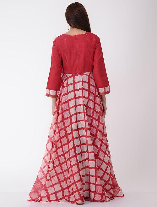 Designer Umbrella Sleeve Peach Color Georgette Gown - Cloths
